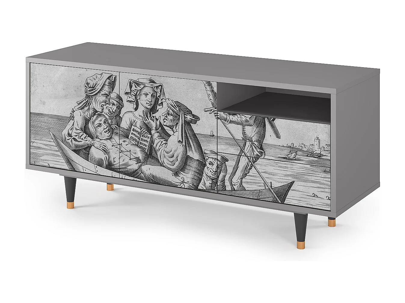 Mueble de TV - 125х56х41 cm - T7 - Blau Schuyte, Gris