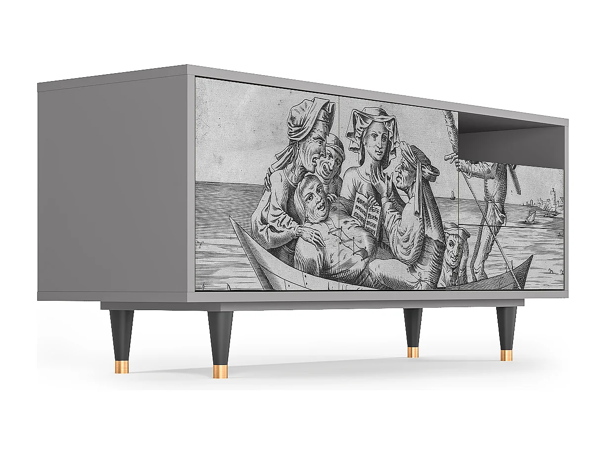 Mueble de TV - 125х56х41 cm - T7 - Blau Schuyte, Gris