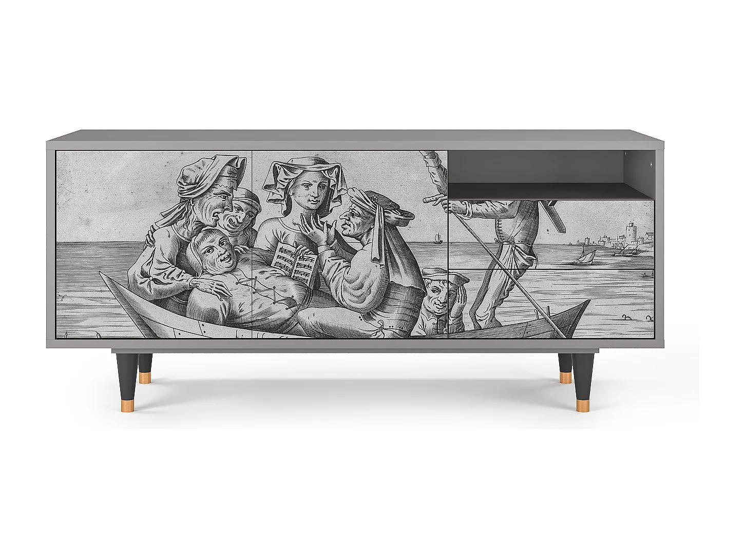 Meuble TV - 125х56х41 cm - T7 - Blau Schuyte, Gris