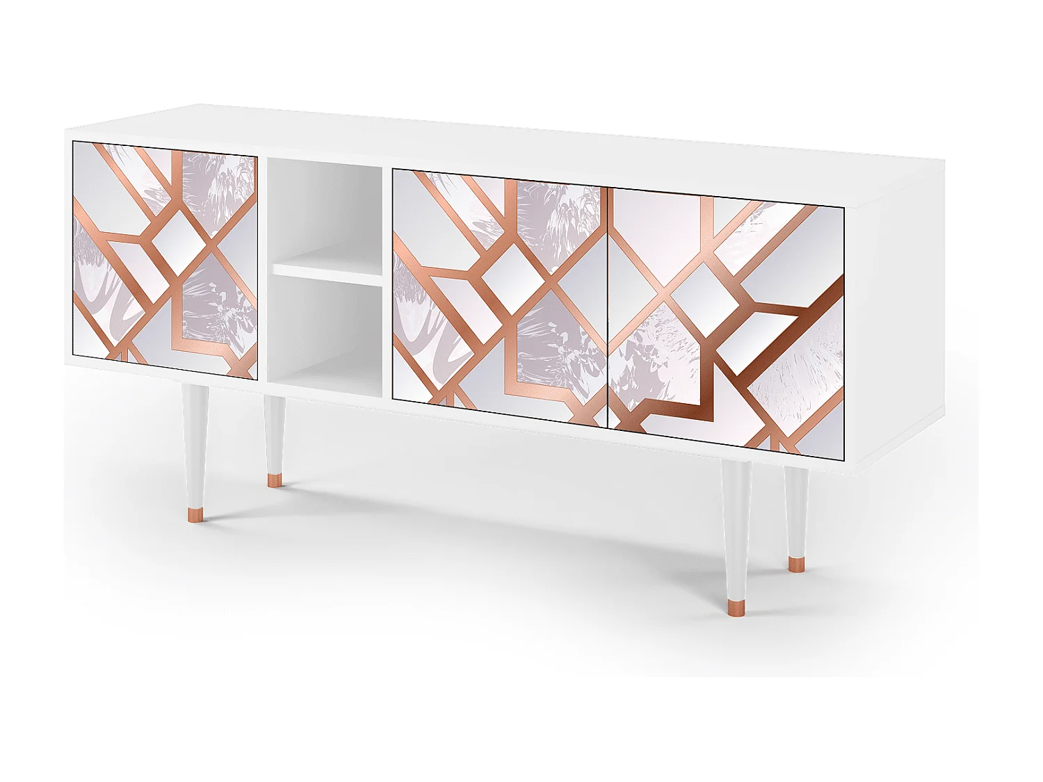 Mueble de TV - 150х69х41 cm - T5 - Pastel Fairytale, Blanco