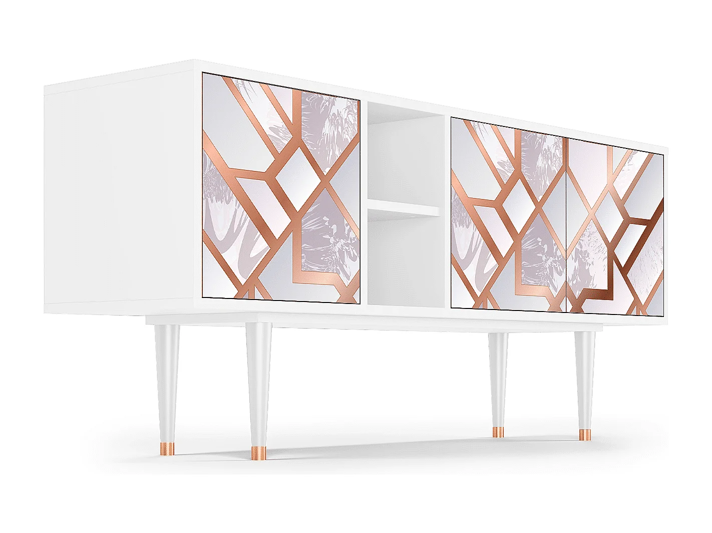 Mueble de TV - 150х69х41 cm - T5 - Pastel Fairytale, Blanco