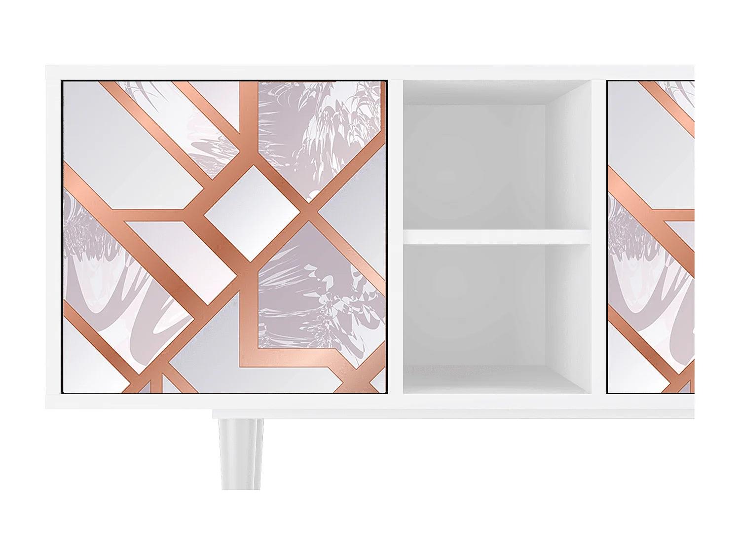 Mueble de TV - 150х69х41 cm - T5 - Pastel Fairytale, Blanco