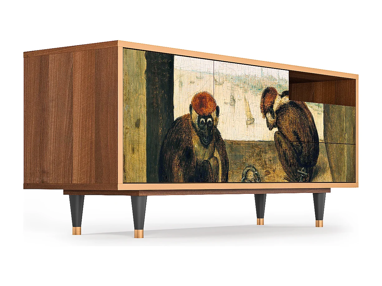 Mueble de TV - 125х56х41 cm - T7 - Two Monkeys, Nogal