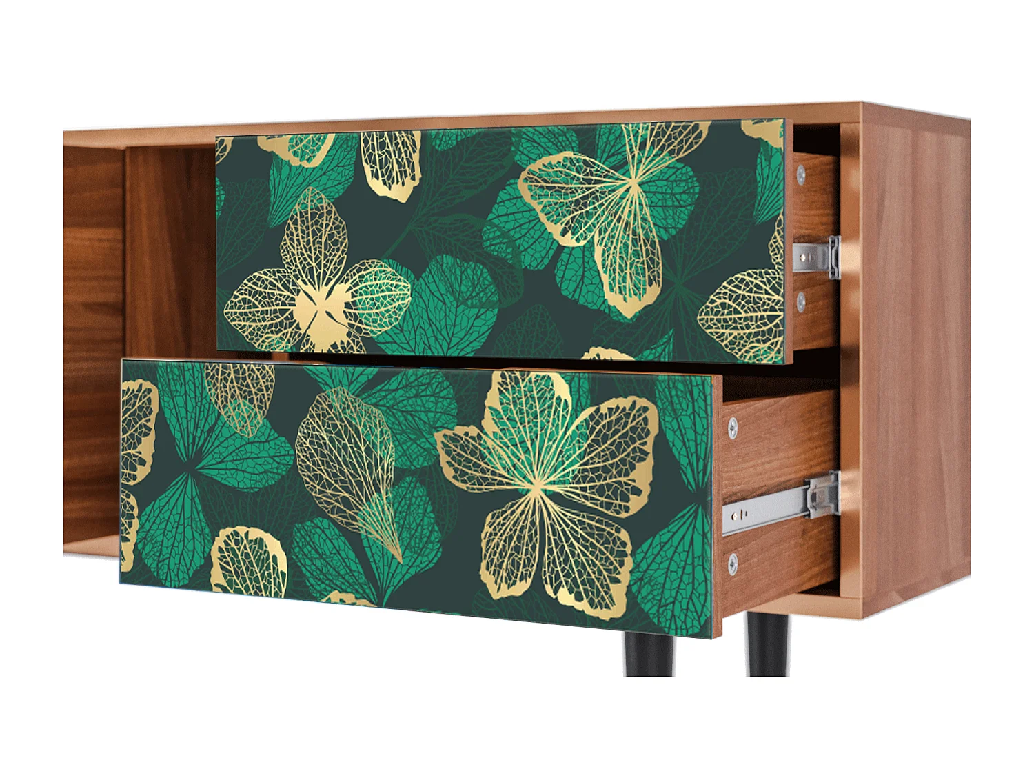 Szafka RTV - 170х69х48 cm - T1 - Green Flower, Orzech