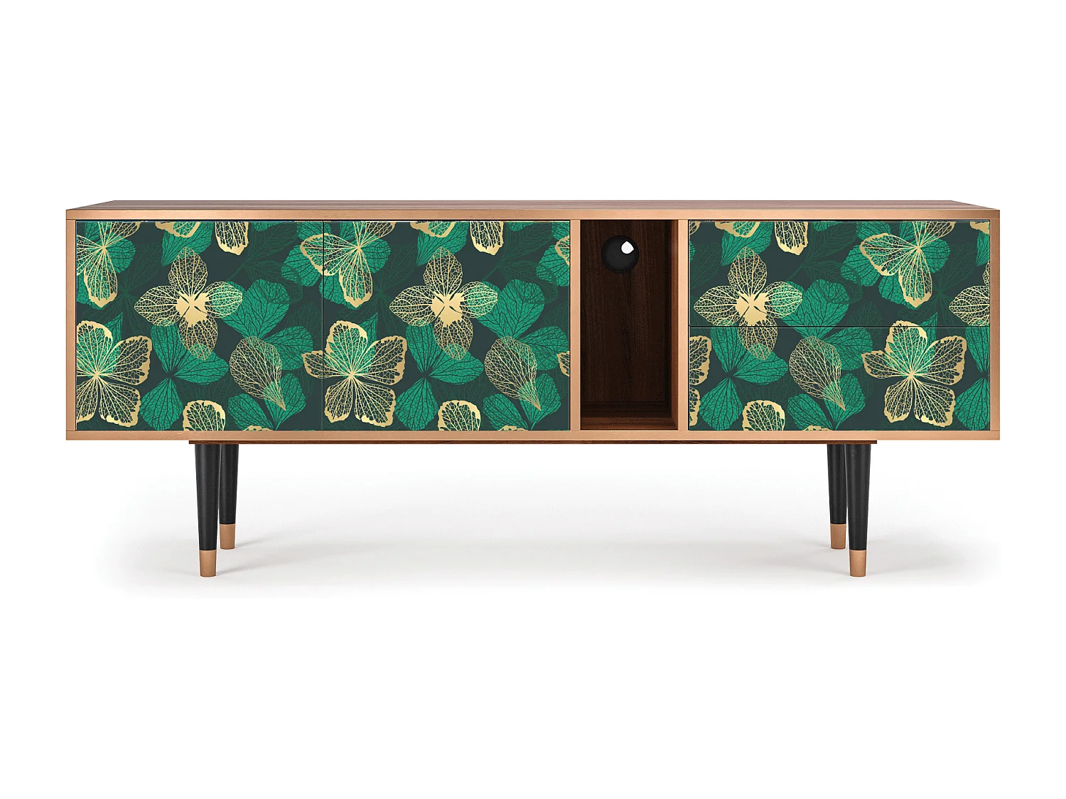 Mobile TV - 170х69х48 cm - T1 - Green Flower, Noce