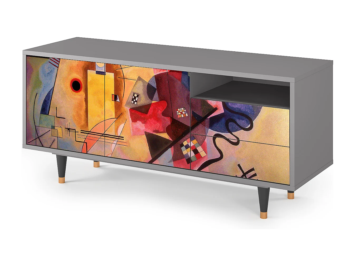 Mobile TV - 125х56х41 cm - T7 - Modern Art, Grigio