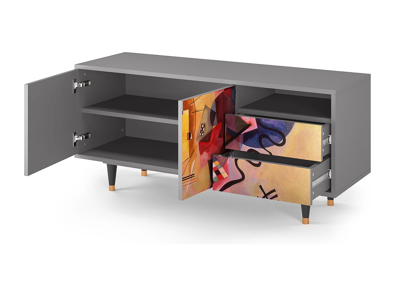 Mobile TV - 125х56х41 cm - T7 - Modern Art, Grigio