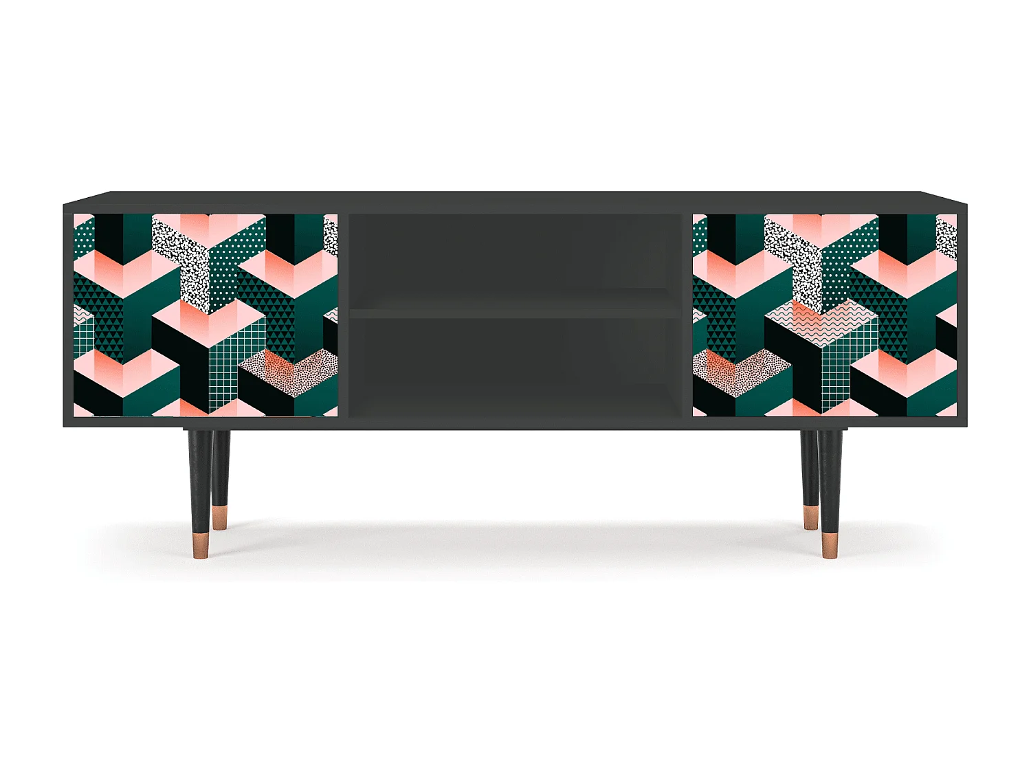 Meuble TV - 170х69х48 cm - T2 - Geometric Madness, Anthracite