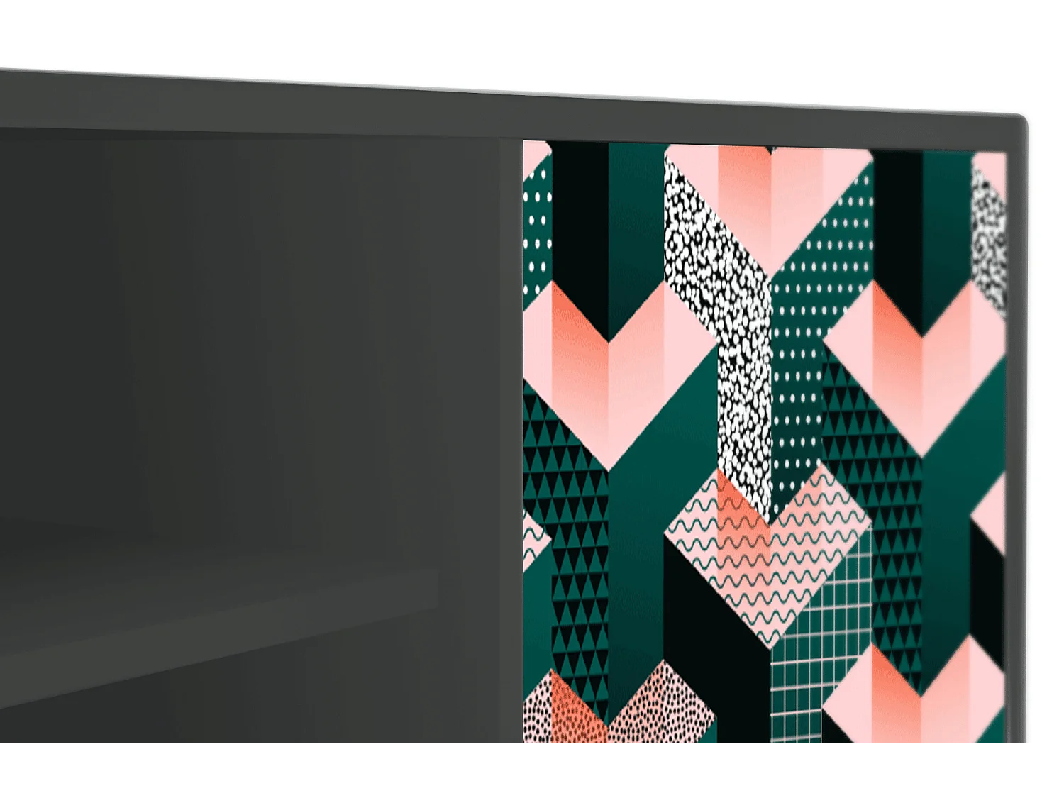 Meuble TV - 170х69х48 cm - T2 - Geometric Madness, Anthracite