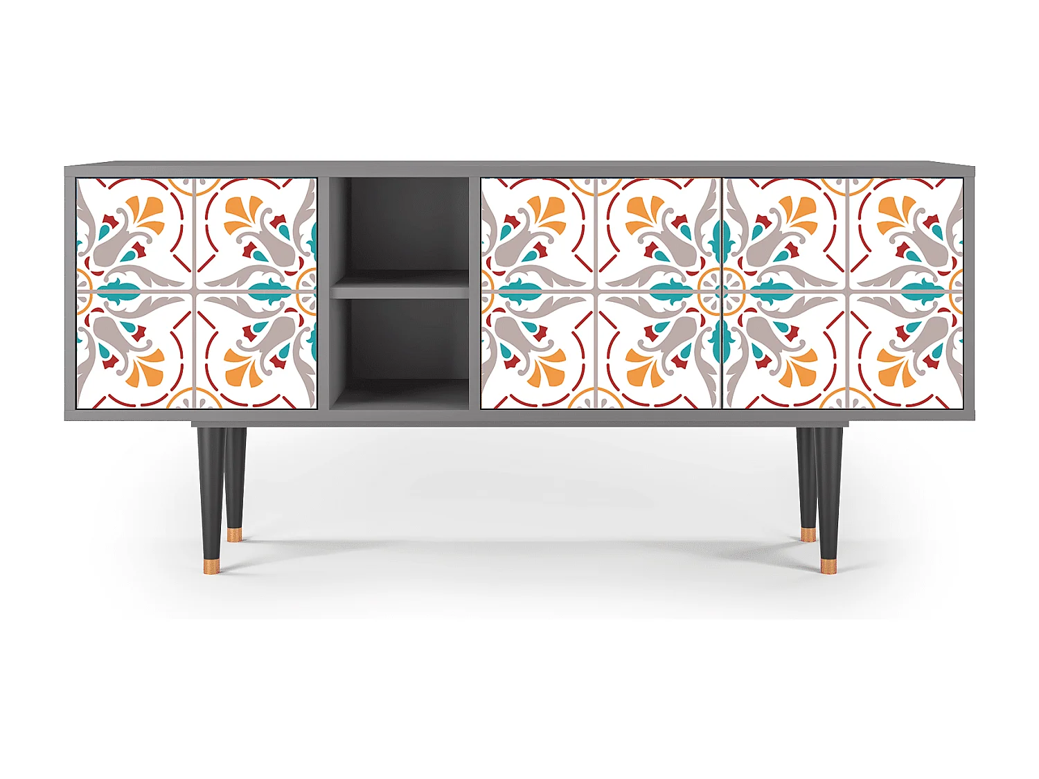 Mueble de TV - 150х69х41 cm - T5 - Spring Ceramics, Cinza