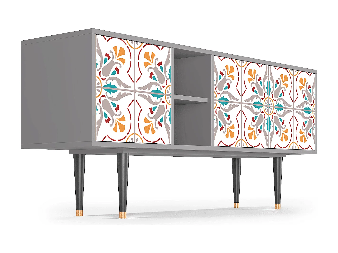 Mueble de TV - 150х69х41 cm - T5 - Spring Ceramics, Cinza