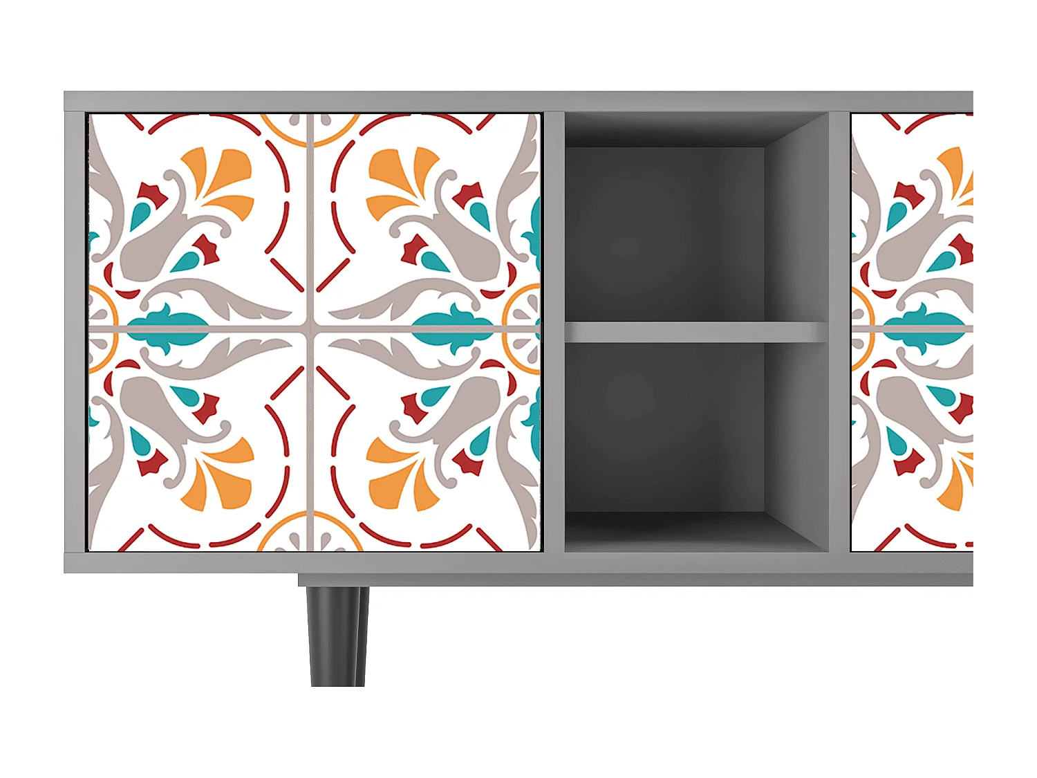 Szafka RTV - 150х69х41 cm - T5 - Spring Ceramics, Szary