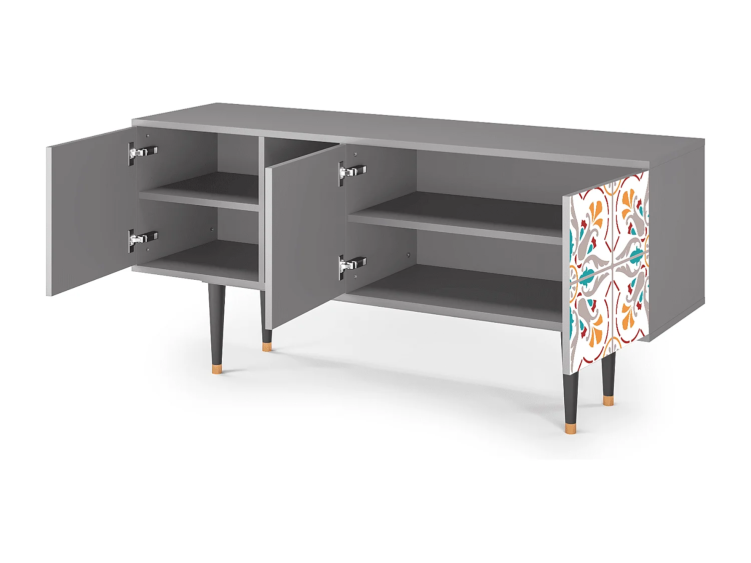 Szafka RTV - 150х69х41 cm - T5 - Spring Ceramics, Szary