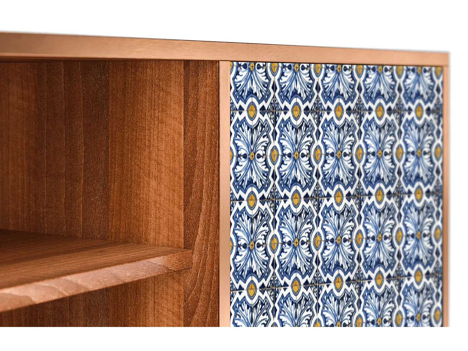 Mobile TV - 170х69х48 cm - T2 - Lovely Cornflowers, Noce