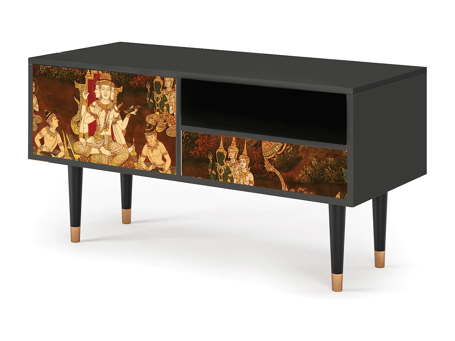 Mueble de TV - 115х59х48 cm - T3 - Malyavan, Antracite