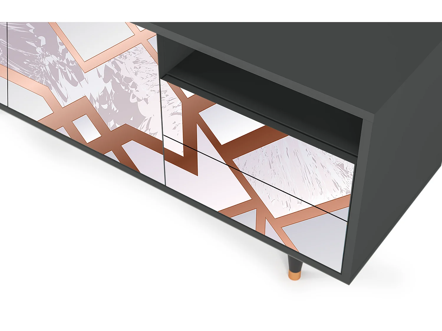 Meuble TV - 125х56х41 cm - T7 - Pastel Fairytale, Anthracite