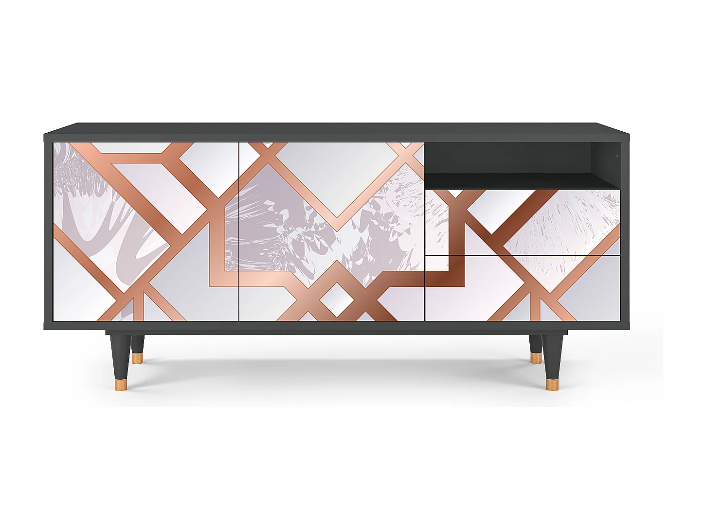 Mueble de TV - 125х56х41 cm - T7 - Pastel Fairytale, Antracita