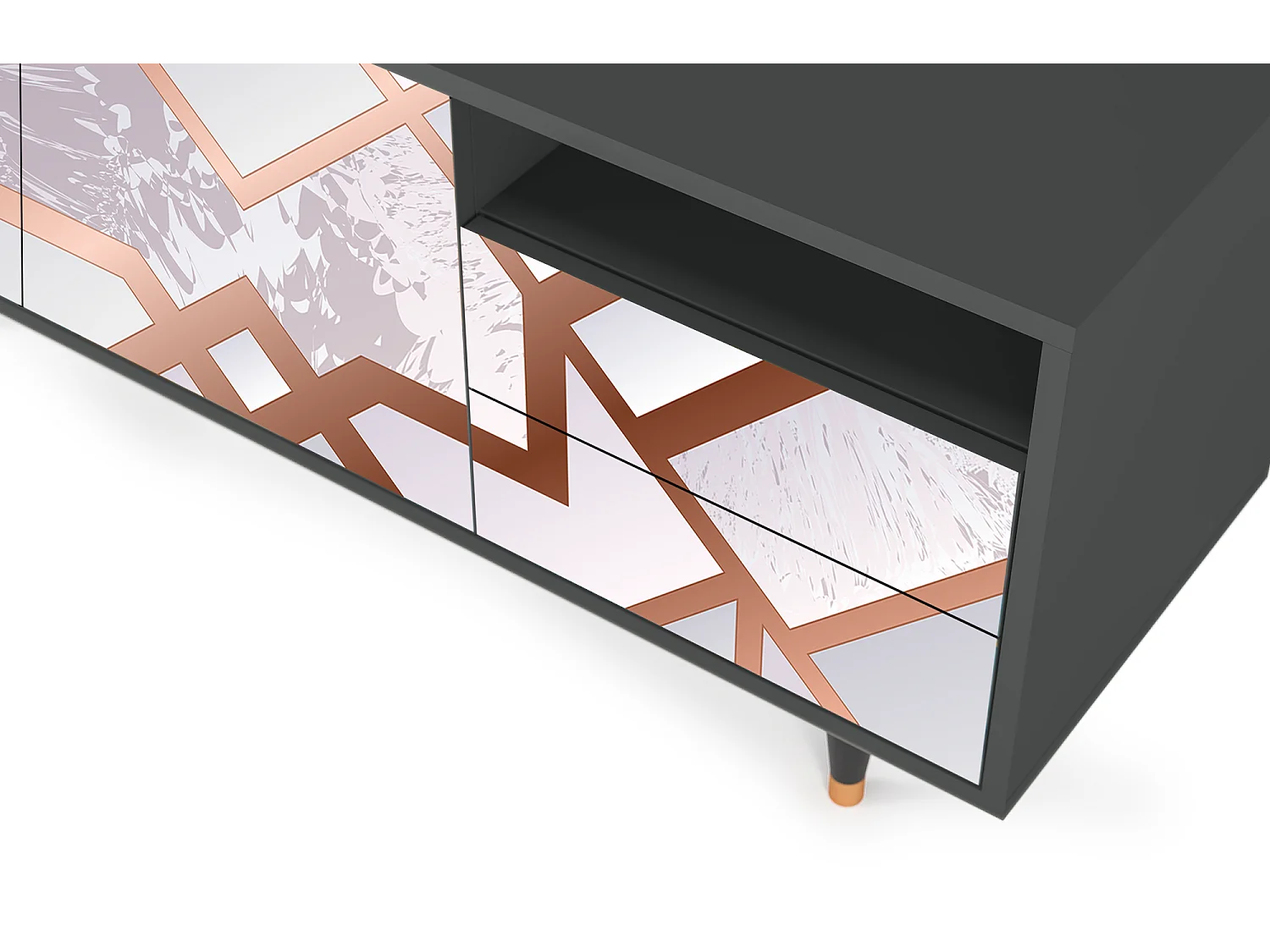 Mueble de TV - 125х56х41 cm - T7 - Pastel Fairytale, Antracita