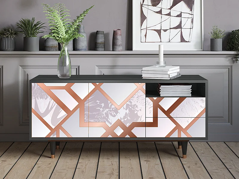 Mueble de TV - 125х56х41 cm - T7 - Pastel Fairytale, Antracita