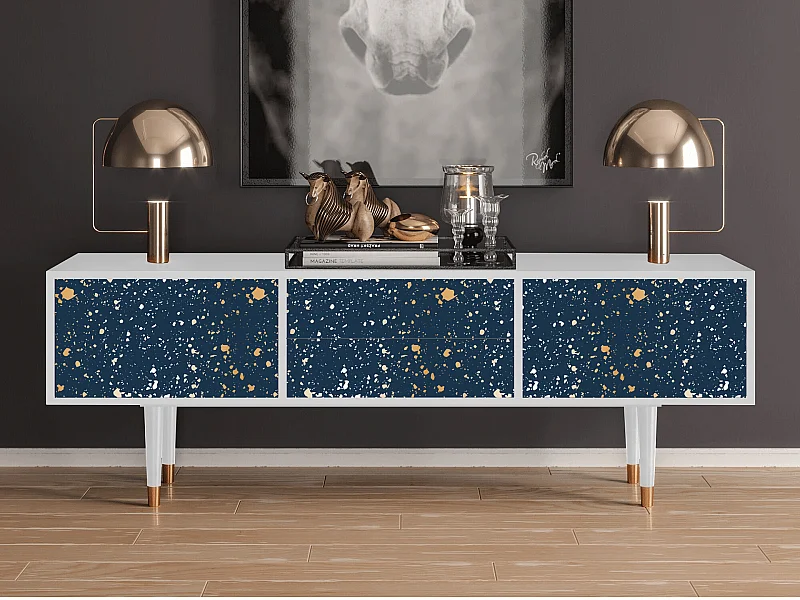 Mueble de TV - 170х59х48 cm - T4 - Starfall, Blanco