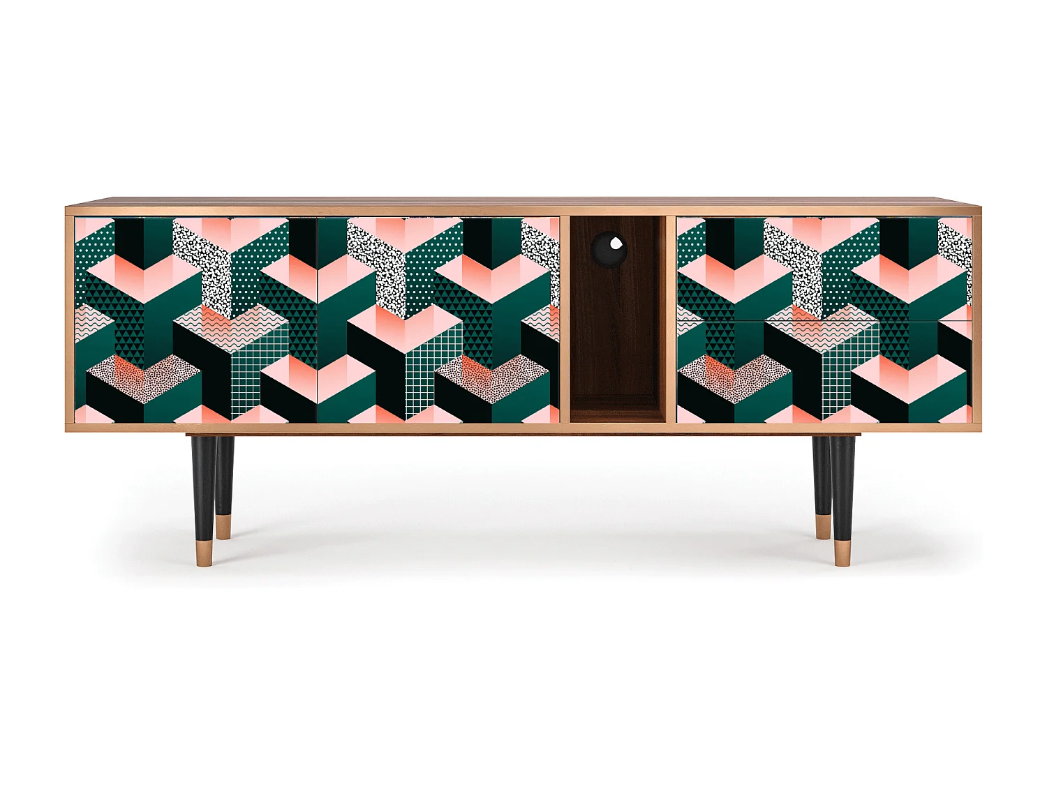 TV-meubel - 170х69х48 cm - T1 - Geometric Madness, Walnoot