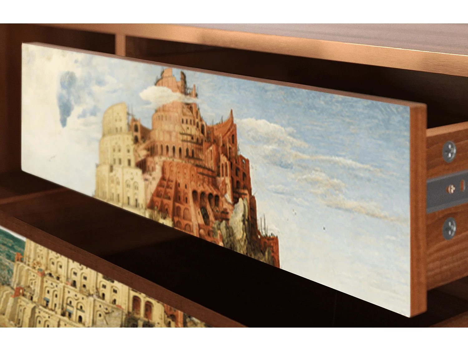 Mueble de TV - 170х59х48 cm - T4 - Elder The Tower, Nogueira