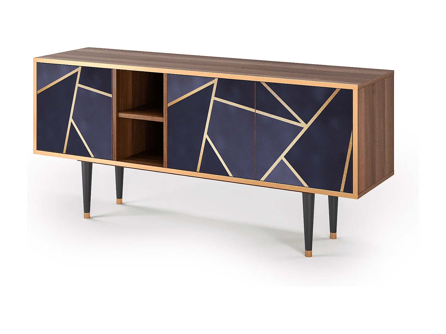 Meuble TV - 150х69х41 cm - T5 - The Amethyst, Noyer