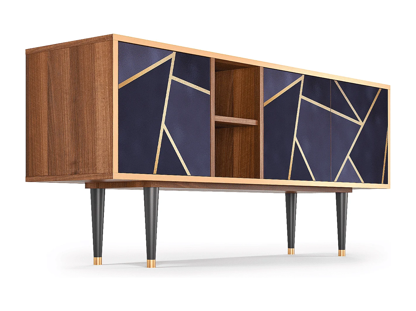 Meuble TV - 150х69х41 cm - T5 - The Amethyst, Noyer