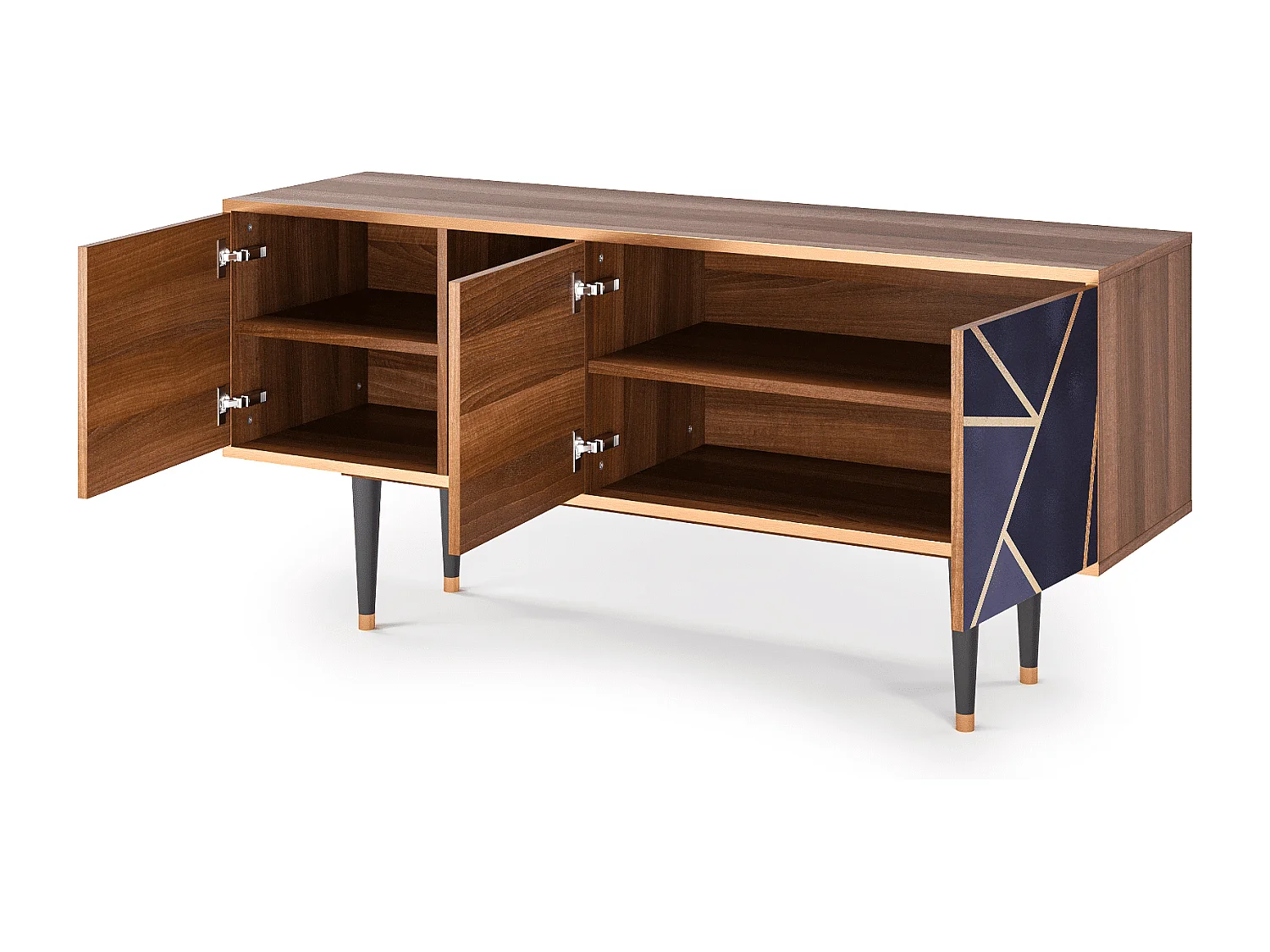 Meuble TV - 150х69х41 cm - T5 - The Amethyst, Noyer