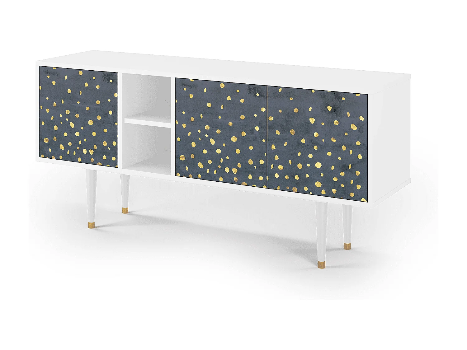 Mueble de TV - 150х69х41 cm - T5 - Foggy Lights, Blanco