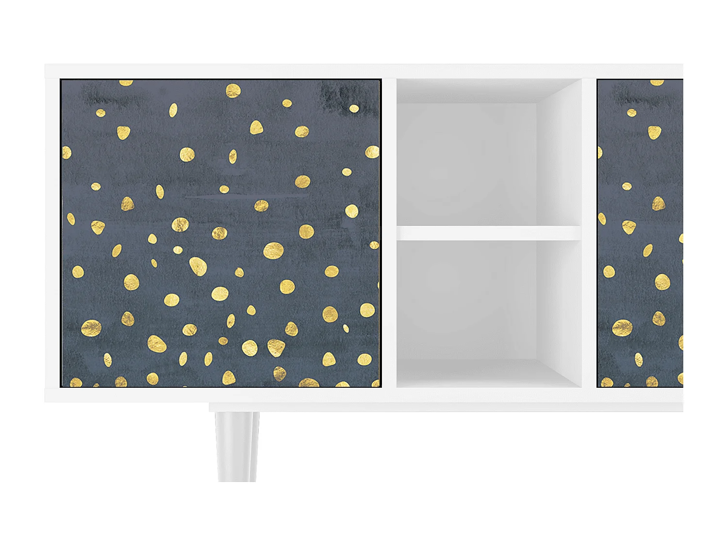 Mueble de TV - 150х69х41 cm - T5 - Foggy Lights, Blanco