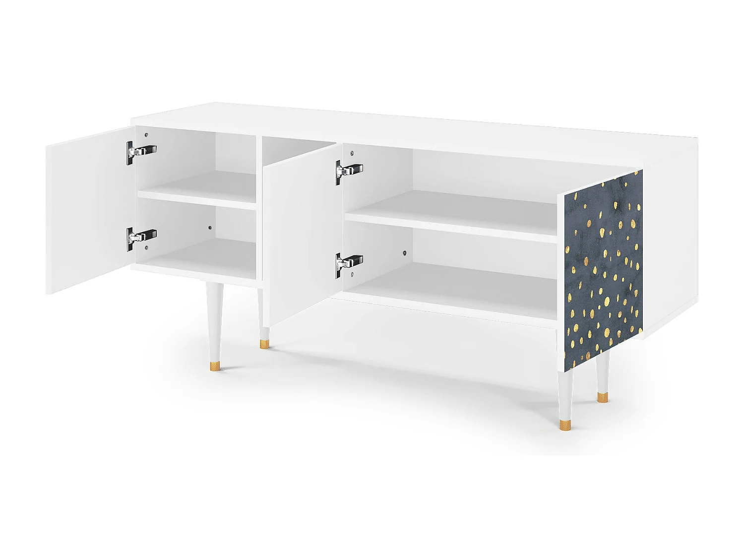 Mueble de TV - 150х69х41 cm - T5 - Foggy Lights, Blanco