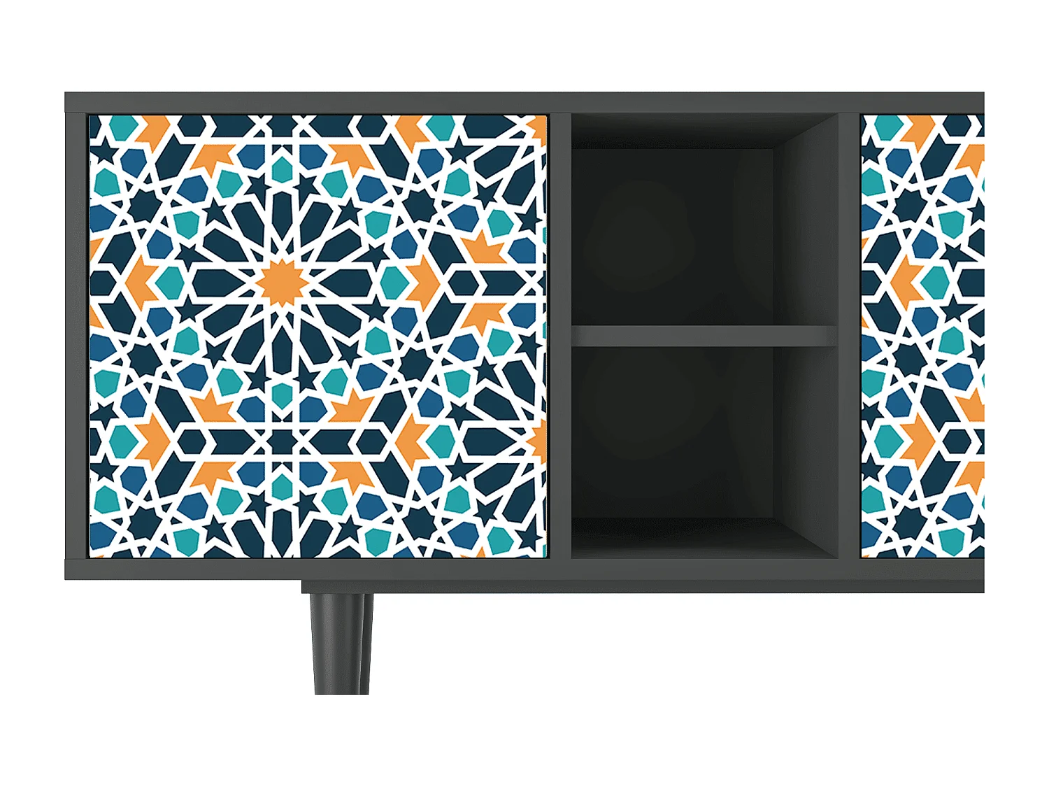 Szafka RTV - 150х69х41 cm - T5 - Kaleidoscope, Antracyt