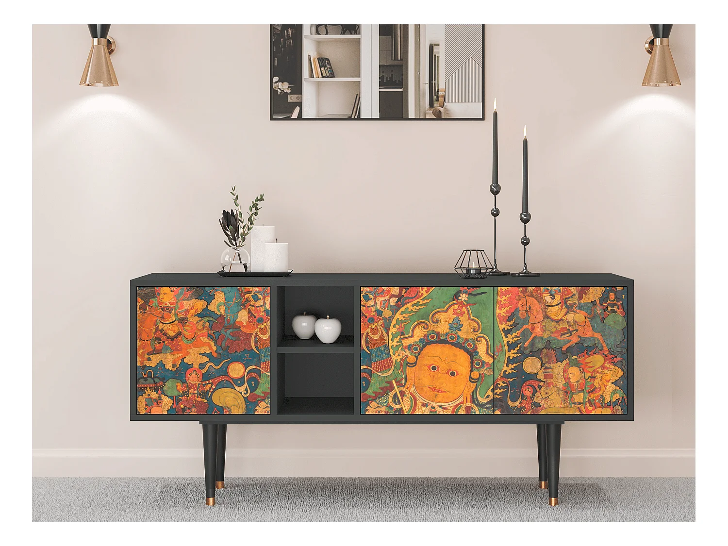Meuble TV - 150х69х41 cm - T5 - God by Vaisravana , Anthracite
