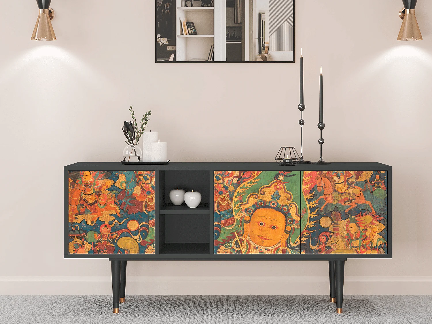 Mueble de TV - 150х69х41 cm - T5 - God by Vaisravana , Antracite