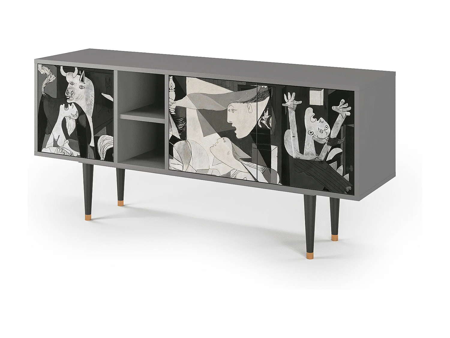 Mobile TV - 150х69х41 cm - T5 - Guernica by Picasso, Grigio