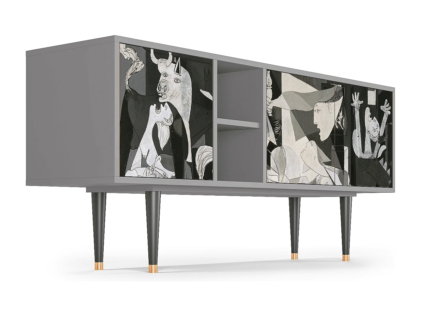 Mobile TV - 150х69х41 cm - T5 - Guernica by Picasso, Grigio