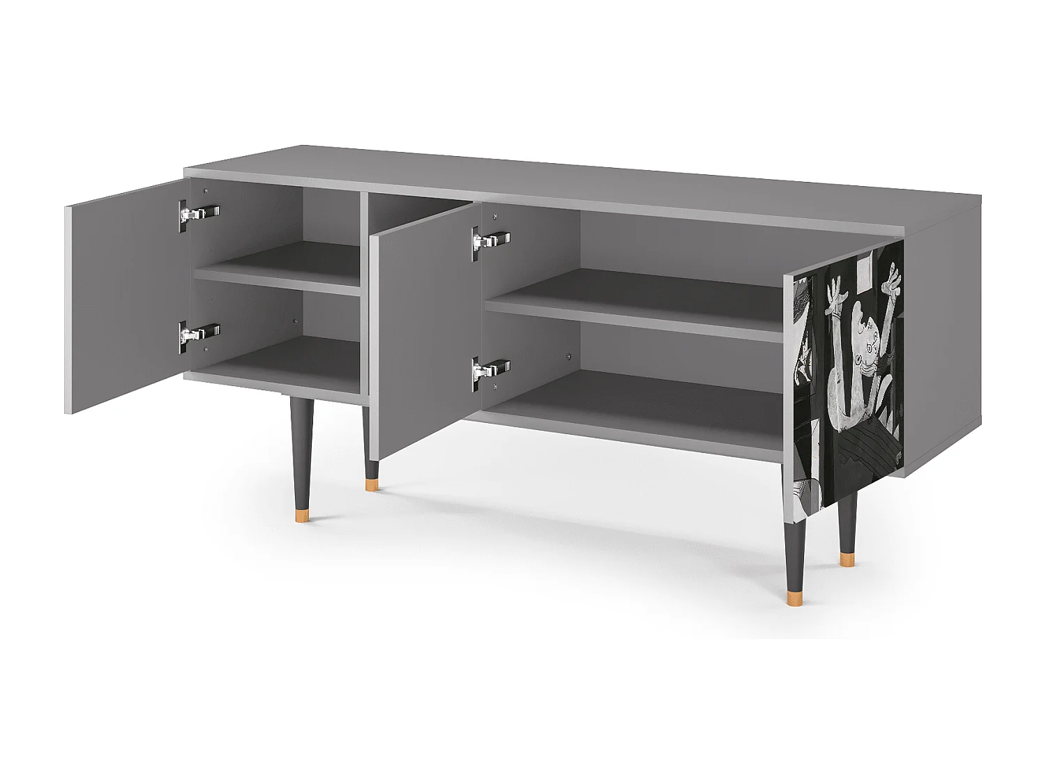 Mobile TV - 150х69х41 cm - T5 - Guernica by Picasso, Grigio