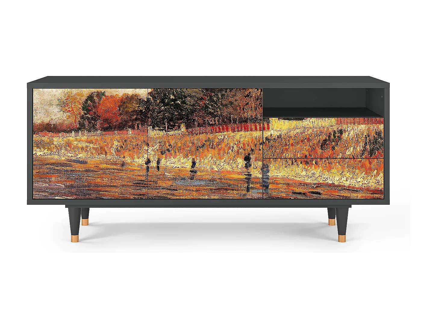 Mueble de TV - 125х56х41 cm - T7 - The Banks, Antracita