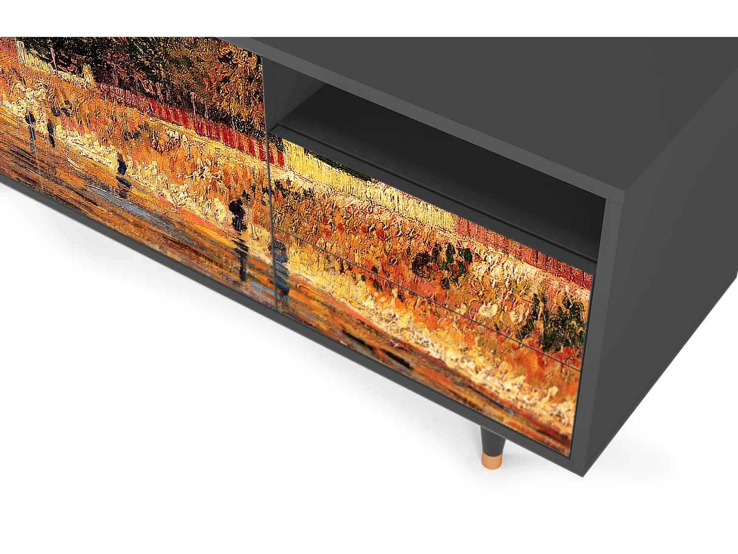 Mueble de TV - 125х56х41 cm - T7 - The Banks, Antracita