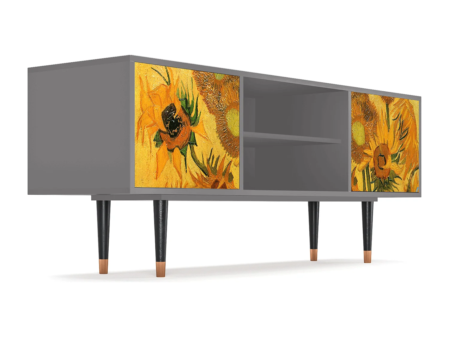 TV-meubel - 170х69х48 cm - T2 - Sunflowers, Grijs