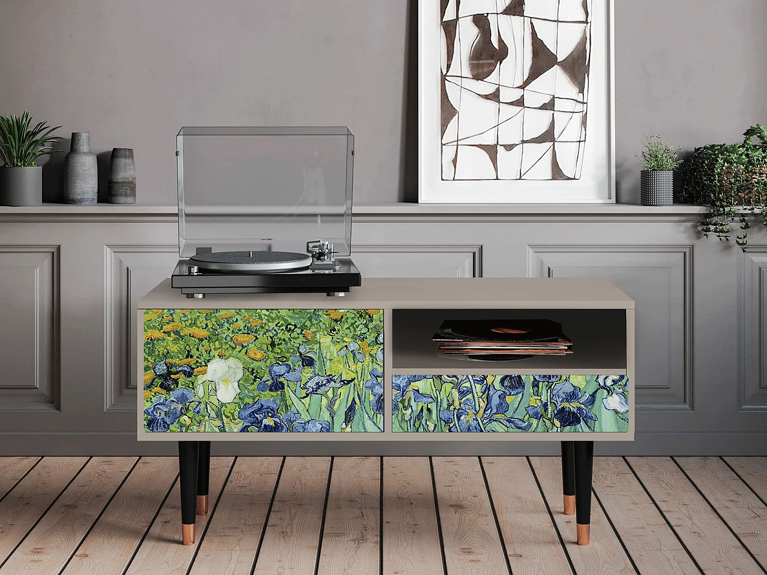 Mobile TV - 115х59х48 cm - T3 - Irises , Sabbia