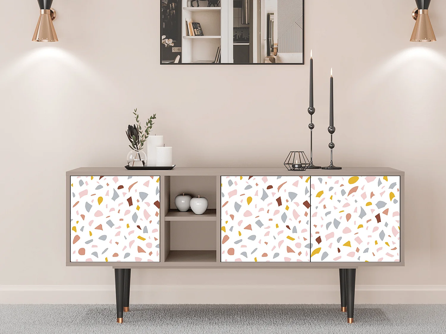 Mobile TV - 150х69х41 cm - T5 - Marmelade Cheese, Latte