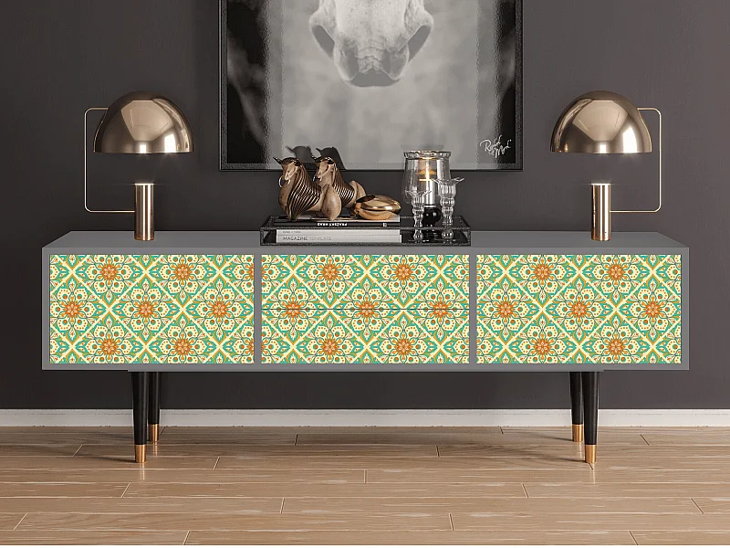 TV-Möbel - 170х59х48 cm - T4 - Hindu Daisy, Grau