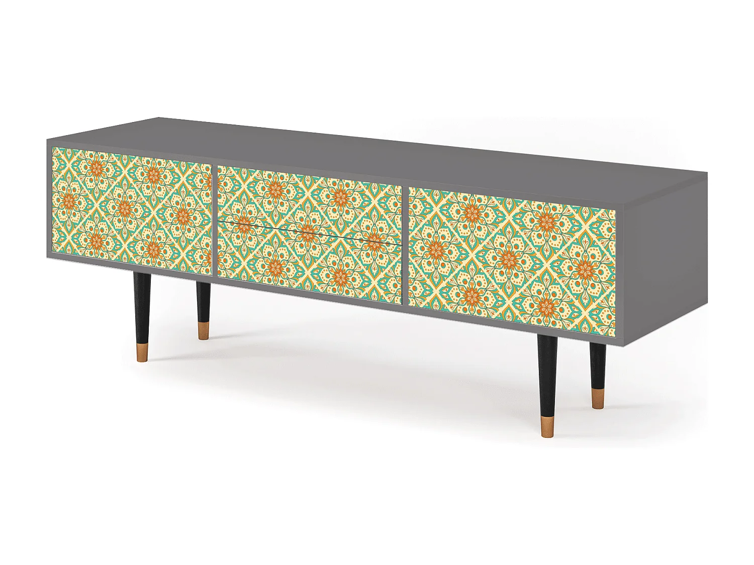 Szafka RTV - 170х59х48 cm - T4 - Hindu Daisy, Szary