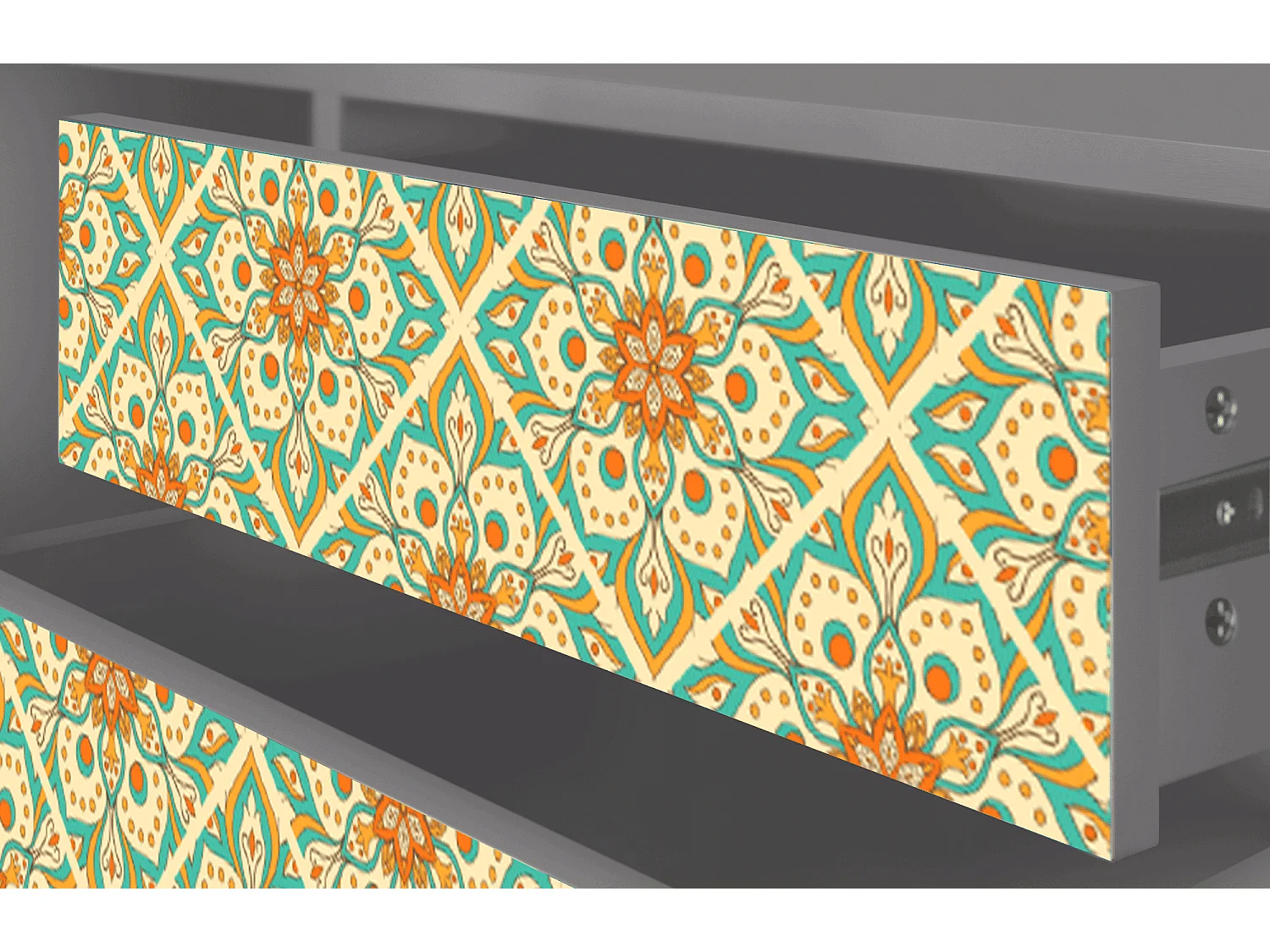 Szafka RTV - 170х59х48 cm - T4 - Hindu Daisy, Szary