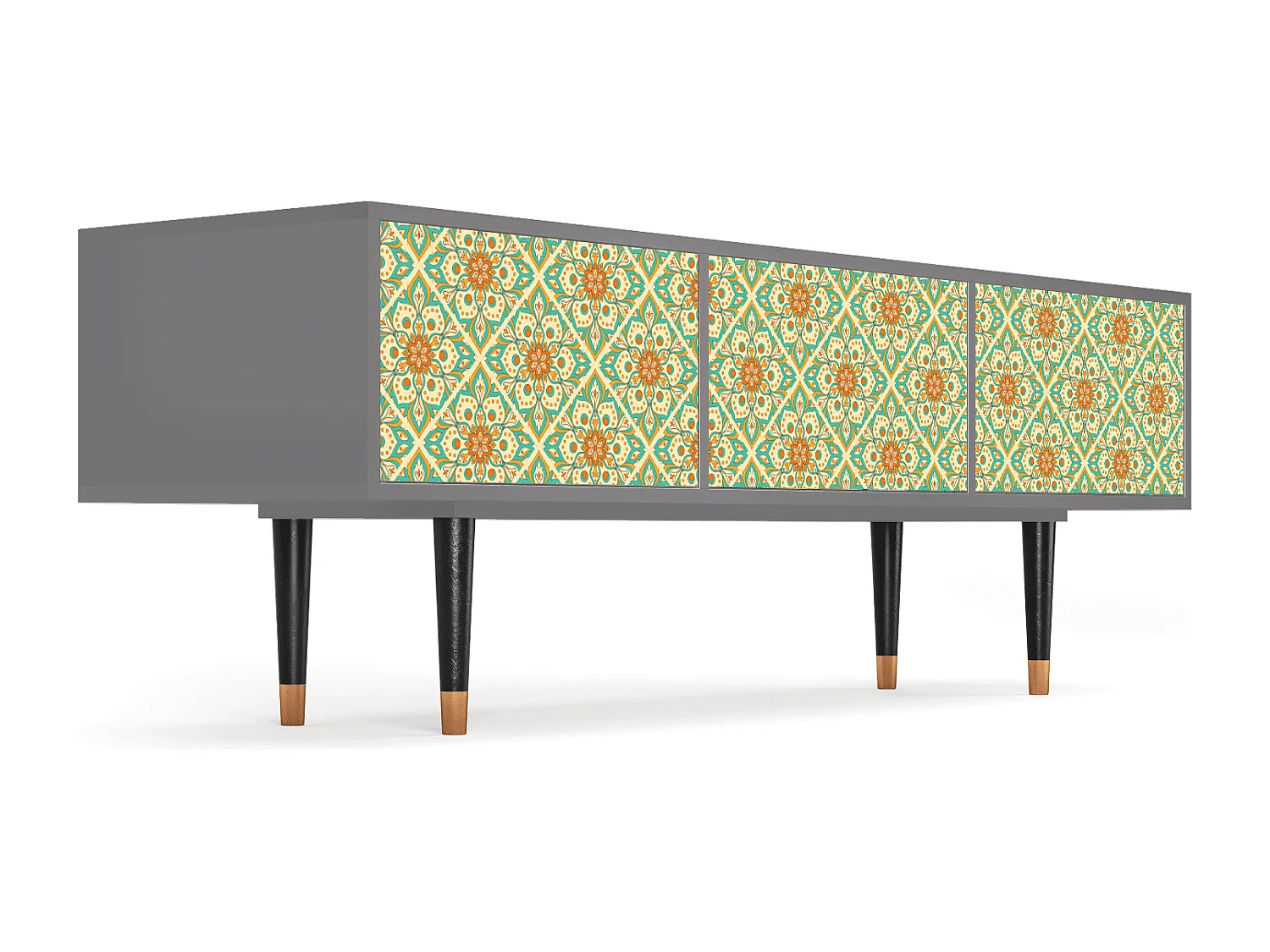 Meuble TV - 170х59х48 cm - T4 - Hindu Daisy, Gris