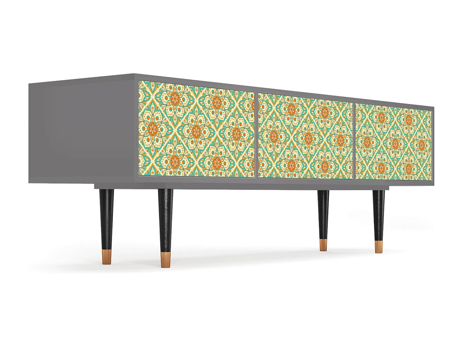 Meuble TV - 170х59х48 cm - T4 - Hindu Daisy, Gris