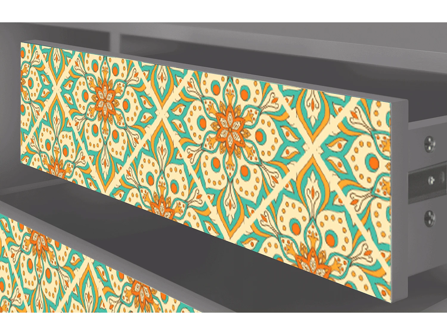 Meuble TV - 170х59х48 cm - T4 - Hindu Daisy, Gris