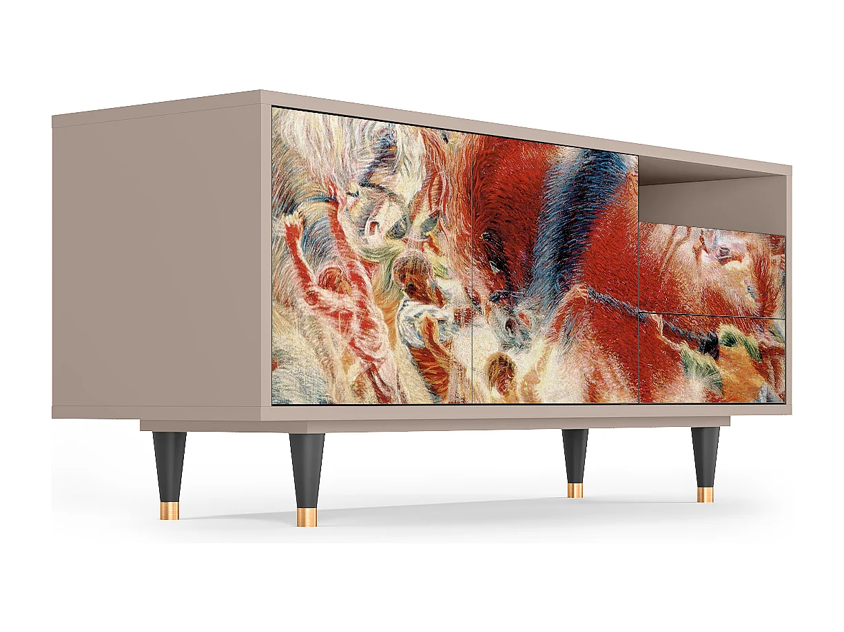 Meuble TV - 125х56х41 cm - T7 - The City Rises, Latte